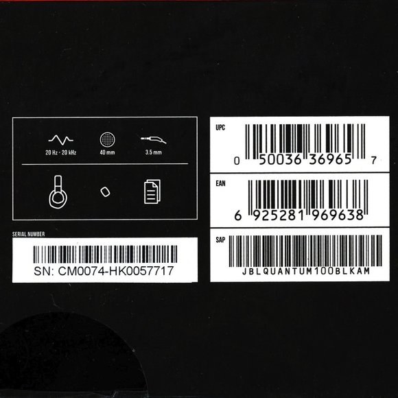 JBL Quantum 100 Wired Over Ear Gaming Headset - Black - Picture 4 of 6